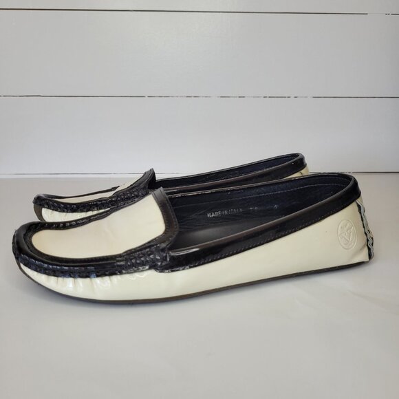 Frette Two-Tone Black and Cream Loafers - Picture 4 of 9